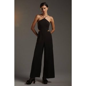 Nwt Anthropologie Hutch Cut-Out Wide-Leg Black Jumpsuit size 6